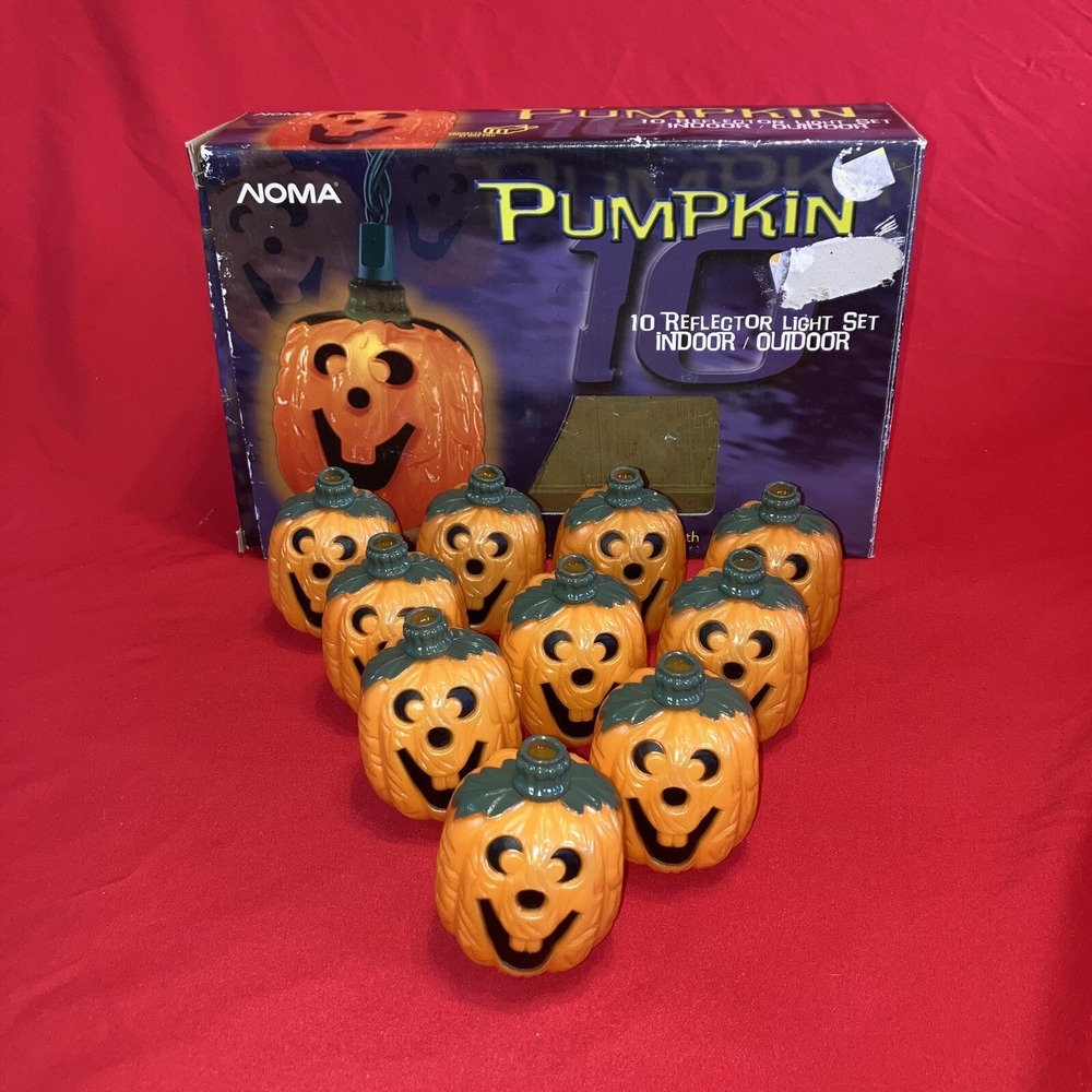 10 Noma / Blow Mold Pumpkins Light Covers Only / For Light String / Halloween